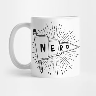 Nerd and Proud (black text) - Flag Banner Pennant for artists, animators, illustrators, and designers Mug